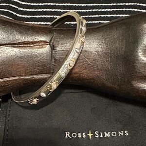 Ross-Simons Silver and Gold Evil Eye Bangle Bracelet